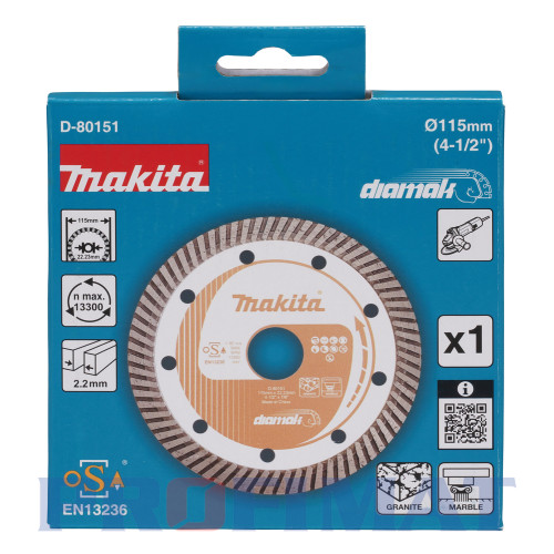 Kotúč rezný makita  Diamak 115x22,23mm